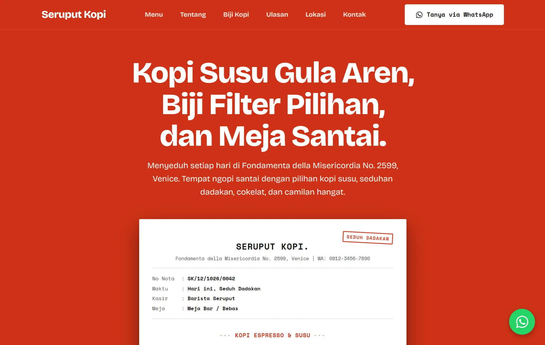 Seruput Kopi tampilan website